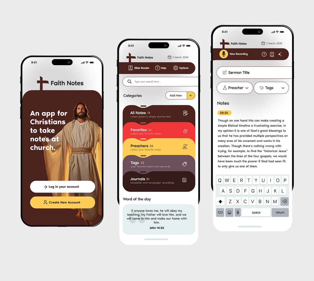 Schools & Organizations mobile application preview