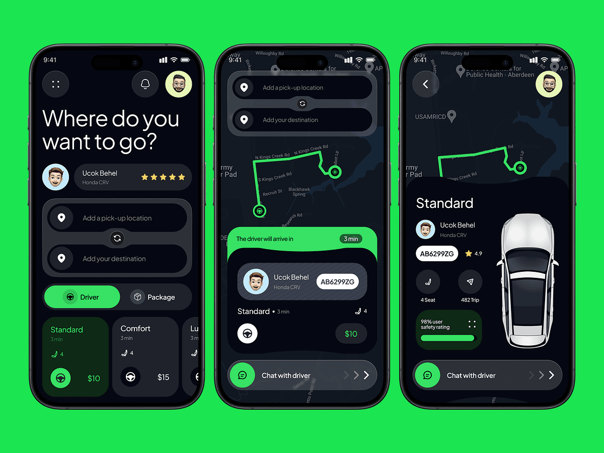 Ride-Hailing & Logistics mobile application preview
